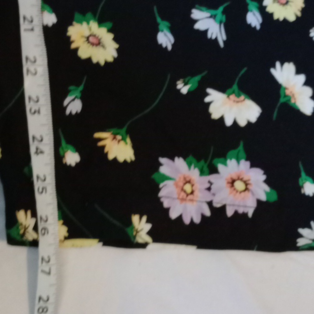 LOFT Black Floral Wide Leg Pants | Linen Blend | Size Small - Picture 5 of 10